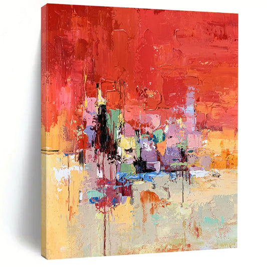 Red - Based Colorful Abstract Art for Living Room & Home Bar DLZ0466