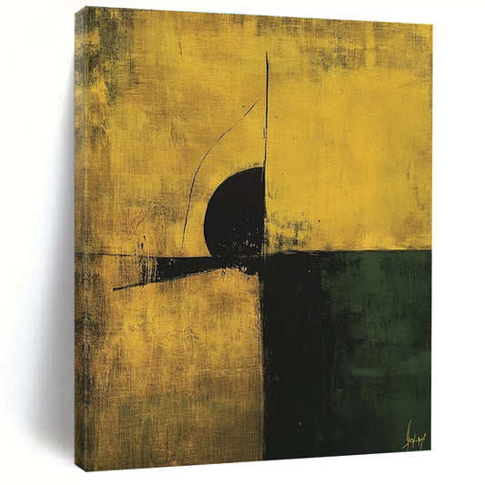 Yellow and Green Abstract for Vibrant Workplace & Art - Loving Lounge STSC246