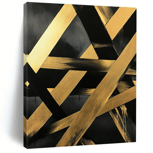 Black and Gold Geometric for Luxury Hotel Lobby & Modern Office Reception STSC1129