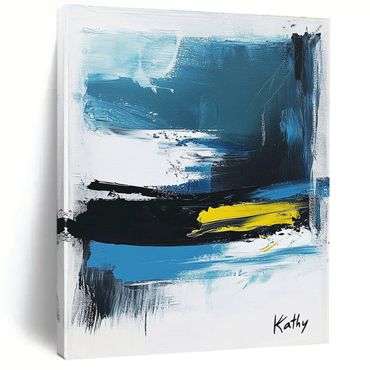 Abstract Blue and Yellow Art for Contemporary Art Gallery & Creative Home Studio STSC1423