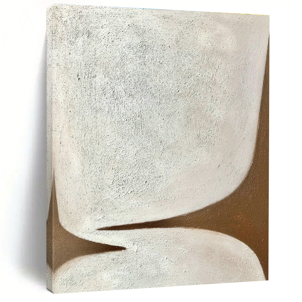 Brown - White Abstract Art for Minimalist Home Office & Art Gallery DLZ1186