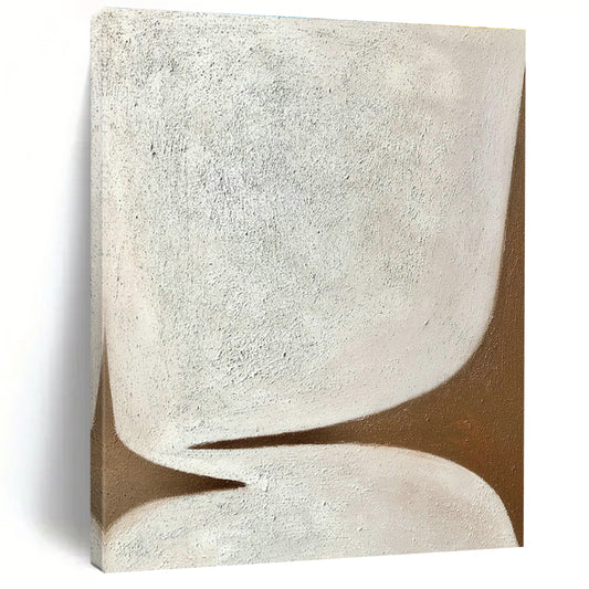 Brown - White Abstract Art for Minimalist Home Office & Art Gallery DLZ1186