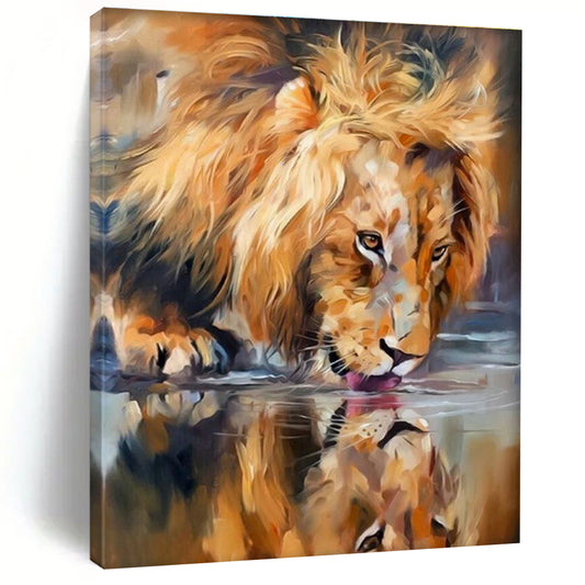 Lion at Water Art for Safari Lodge & Man Cave DLZ2347