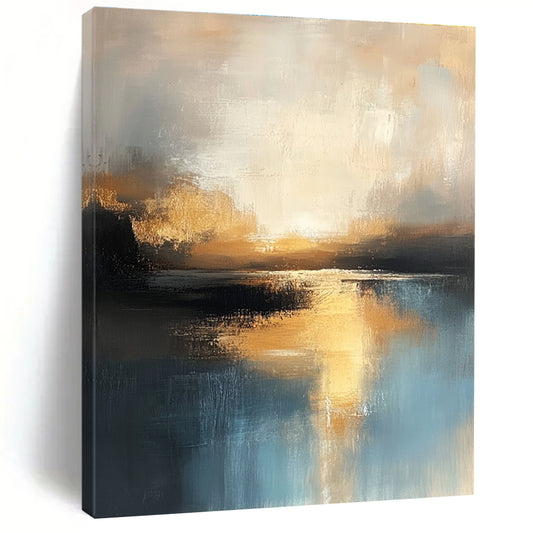 Abstract Lake Sunset for Tranquil Home Office & Nature - Inspired Lounge STSC198