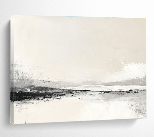 Monochrome Beach Scene Art for Coastal Home Library & Minimalist Beach House SC095
