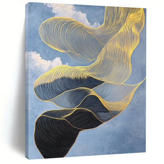 Golden Ribbon - Like Abstract for Luxury Living Room & High - End Spa STSC1283