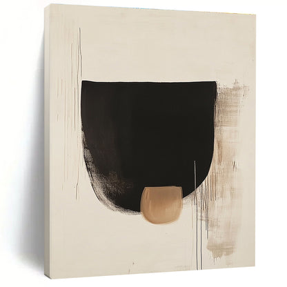 Simple Black and Beige Shapes Art for Minimalist Home Entryway & Abstract Art Exhibition STSC1069