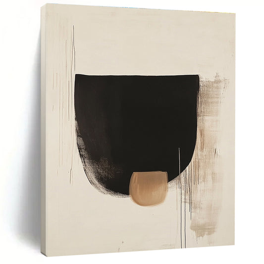 Simple Black and Beige Shapes Art for Minimalist Home Entryway & Abstract Art Exhibition STSC1069