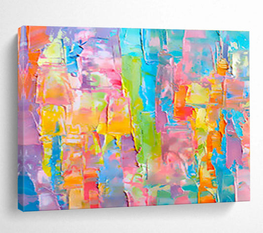 Colorful Block Abstract Art for Lively Kitchen DLZ2765