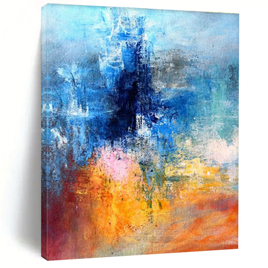 Blue - Toned Abstract Art for Modern Home Office Focus Zones DLZ0003
