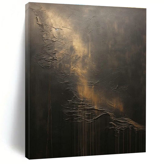 Textured Dark Abstract Art for Industrial - Style Lounge & Black - Tie Event Venue DLZ2363