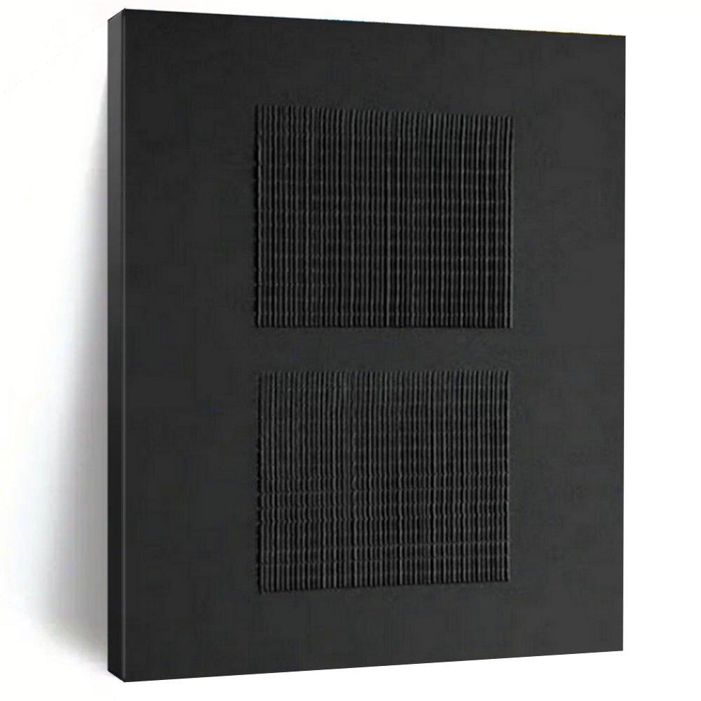 Black Grid Abstract Art for Industrial - Style Cafés DLZ0246