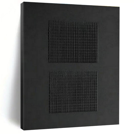 Black Grid Abstract Art for Industrial - Style Cafés DLZ0246