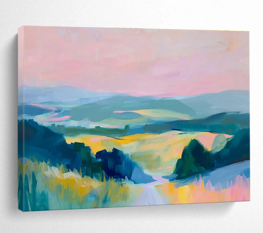 Pastoral Landscape Oil Painting for Rustic Farmhouse Dining Areas DLZ2594