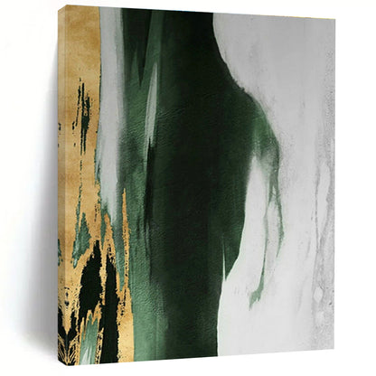 Gold & Green Fusion Abstract Art for Modern Living Room & Boutique Hotel Lounge DLZ1211