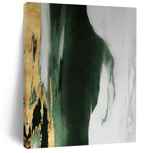 Gold & Green Fusion Abstract Art for Modern Living Room & Boutique Hotel Lounge DLZ1211