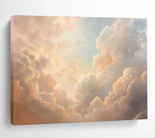 Fluffy Clouds in Sky Art for Children’s Bedroom & Yoga Studio SC406