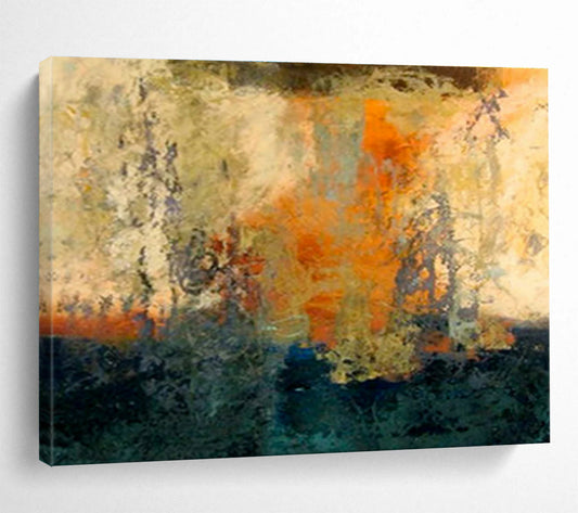Orange - Yellow Hazy Abstract Art for Warm Living Area DLZ2762