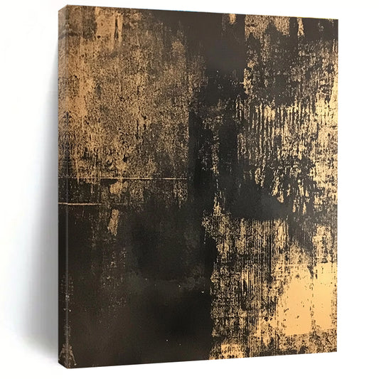 Black and Gold Textured Abstract for Luxury Bedroom & Art Gallery Corridor STSC855