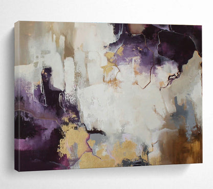Purple - Gold Abstract Art for Glamorous Bedroom DLZ2892