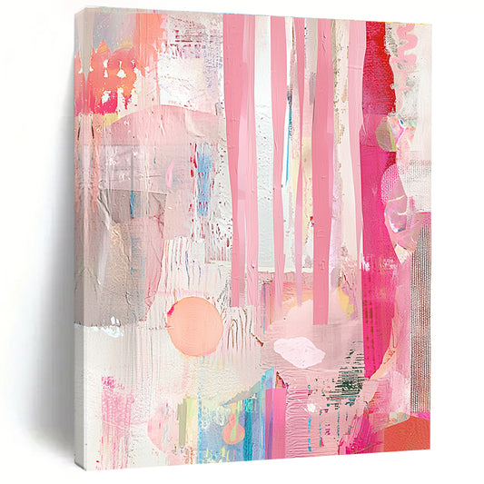 Pink Abstract Collage for Bohemian Bedroom & Creative Studio STSC1232