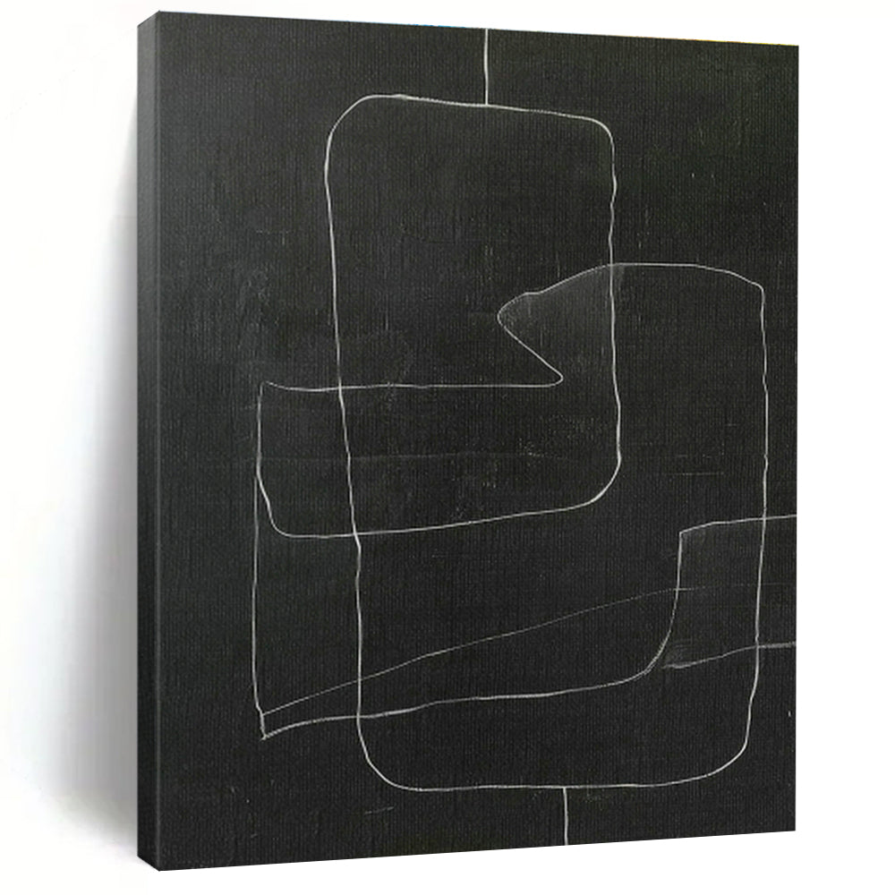 Chalkboard - Style Line Abstract Art for Industrial Café & Home Studio DLZ1157