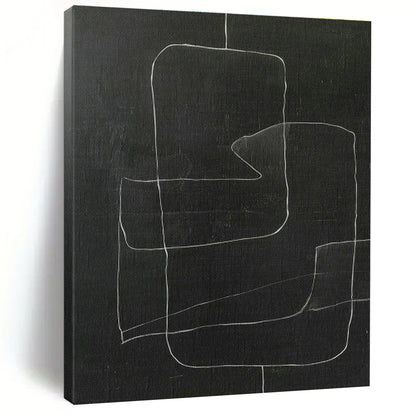 Chalkboard - Style Line Abstract Art for Industrial Café & Home Studio DLZ1157