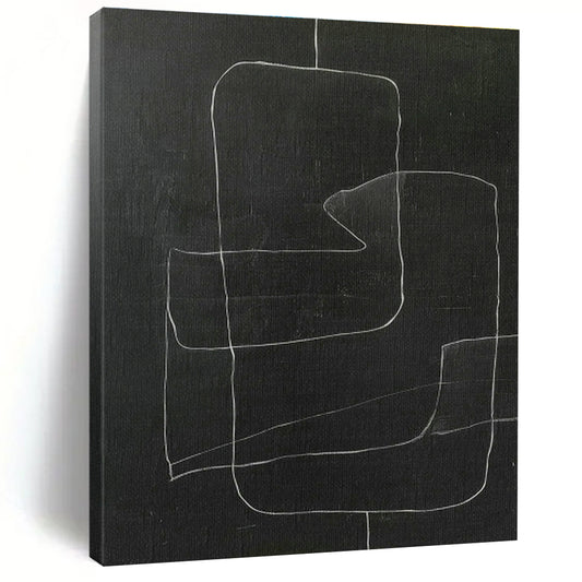 Chalkboard - Style Line Abstract Art for Industrial Café & Home Studio DLZ1157