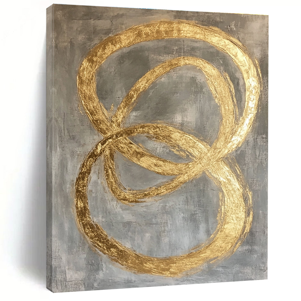 Gold - Ringed Gray Abstract for Boutique Jewelry Store & Modern Living Room STSC1295