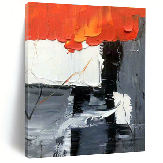 Red - Black - White Abstract Art for Corporate Boardroom & Modern Art Museum DLZ1065