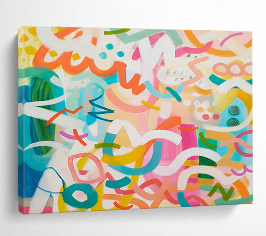 Colorful Line Abstract Art for Lively Playrooms DLZ2411