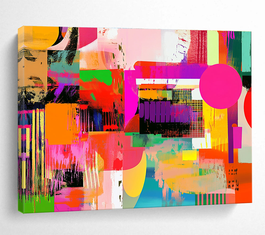 Colorful Abstract Collage Art for Art Gallery Exhibition & Bohemian - Style Café SC461
