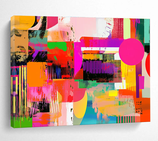 Colorful Abstract Collage Art for Art Gallery Exhibition & Bohemian - Style Café SC461