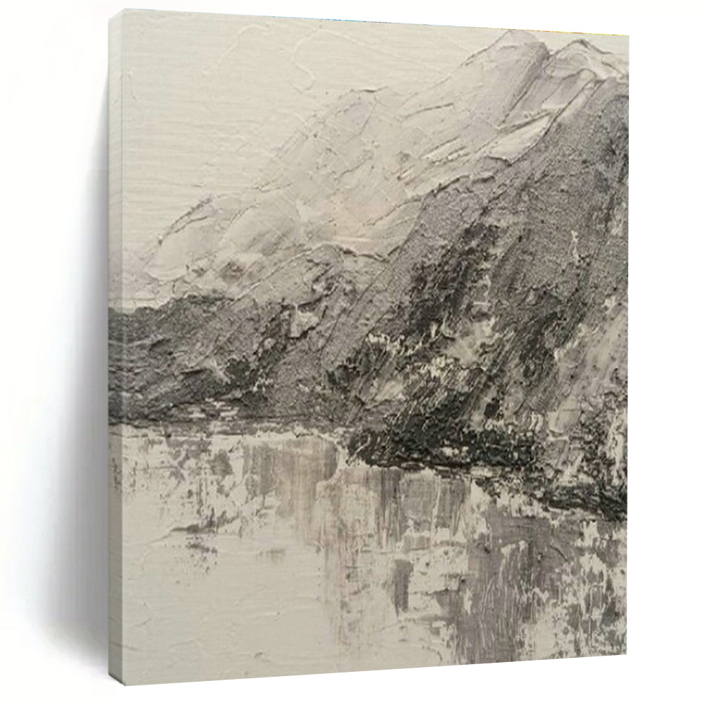 Monochrome Mountain Landscape Art for Nature - Inspired Home Office & Minimalist Gallery DLZ2115