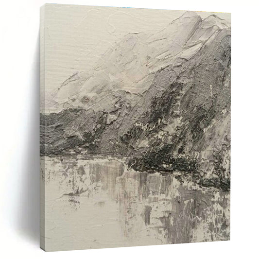 Monochrome Mountain Landscape Art for Nature - Inspired Home Office & Minimalist Gallery DLZ2115