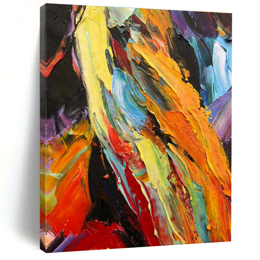 Colorful Impasto Abstract Art for Art Gallery & Creative Studio DLZ1269