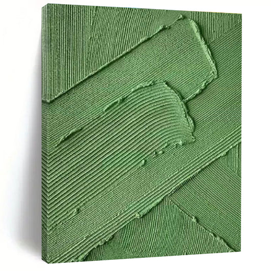 Green Texture Relief Art for Contemporary Home Gallery Walls & Minimalist Restaurant Private Dining DLZ0299