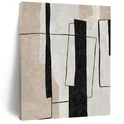 Black - White Geometric Abstract Art for Modern Office & Art Gallery Corridor DLZ2067