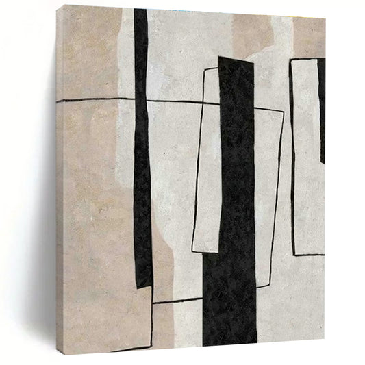 Black - White Geometric Abstract Art for Modern Office & Art Gallery Corridor DLZ2067