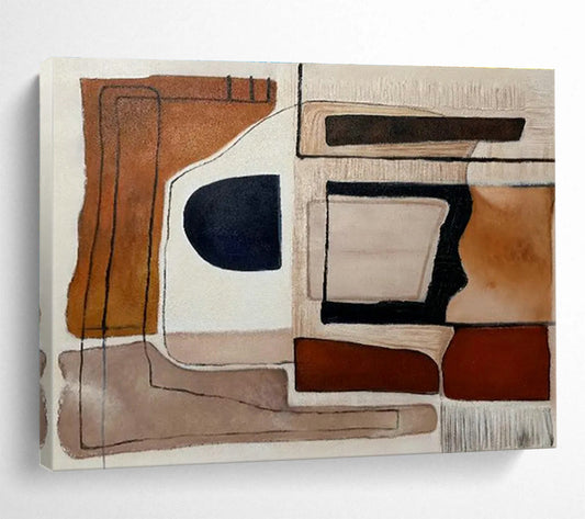 Minimalist Brown - Beige Abstract for Crafting a Calm, Focused Home Office Retreat DLZ3039