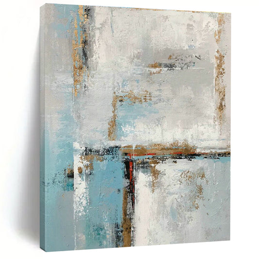 Blue, White & Gold Abstract Art for Home Living Room & Art Homestay DLZ0567
