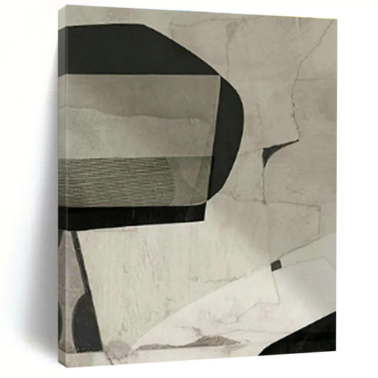 Black - White Geometric Abstract for Modern Art Gallery Corridor & Minimalist Office Lounge DLZ0880