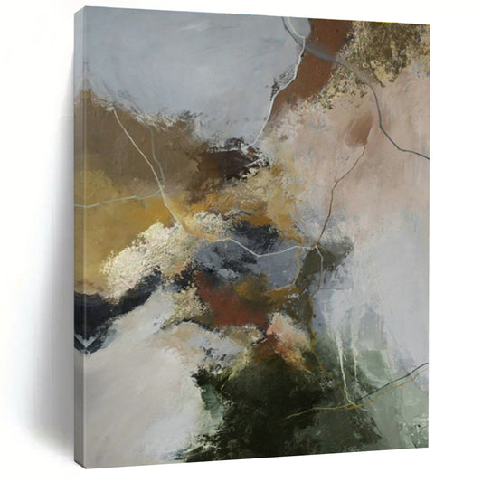 Earth - Toned Abstract Art for Modern Office Waiting Area & Art Gallery Corridor DLZ1011