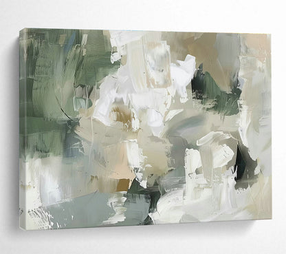 Green - White Abstract Art for Nature - Inspired Restaurant Interiors DLZ2619
