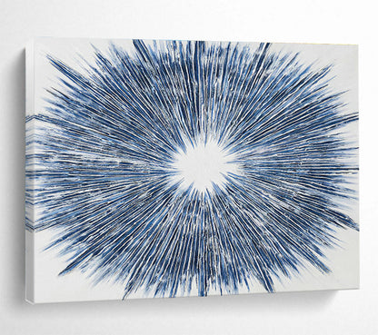 Blue Radial Abstract Art for Contemporary Office Reception Desks DLZ2596