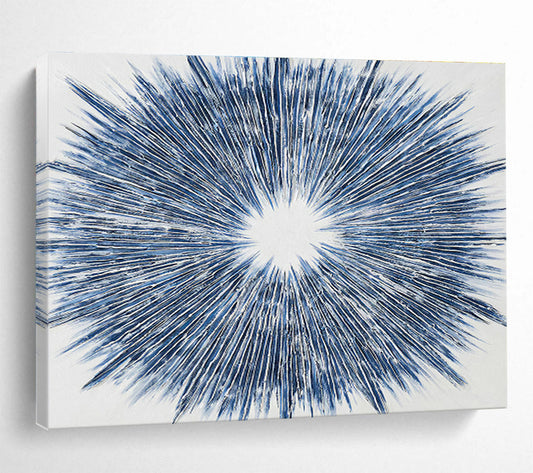Blue Radial Abstract Art for Contemporary Office Reception Desks DLZ2596