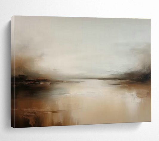 Soothing Warm - Brown River Abstract Art for Cozy Study Focus DLZ2705