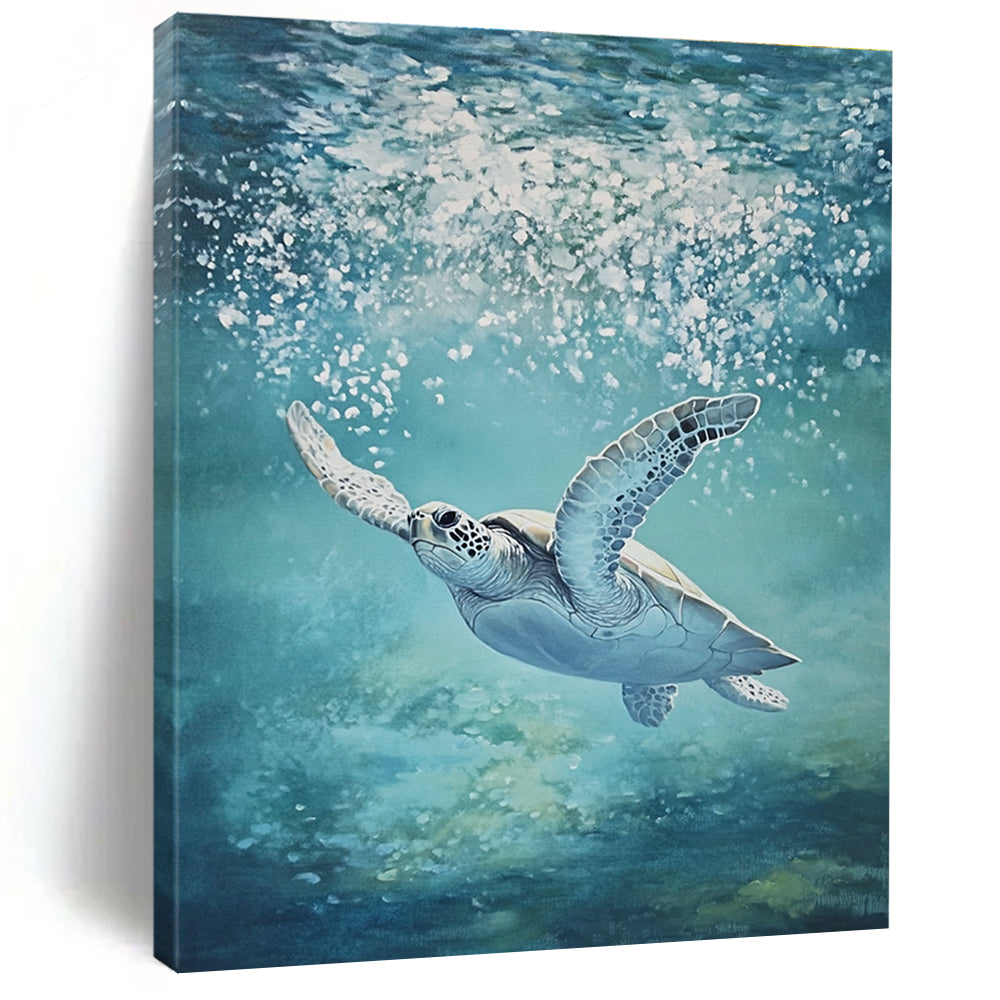 Sea Turtle in Blue for Aquarium - Themed Home & Wellness Center STSC1175