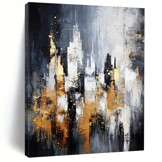 Gray - Gold Cityscape for Luxury Hotel Lobby & Modern Office STSC282