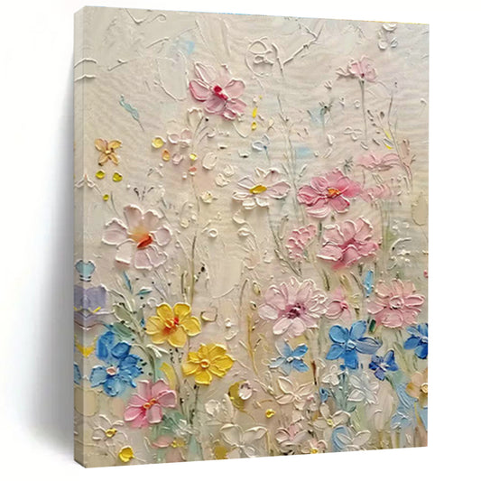 Colorful Floral Relief Art for Cottagecore Nursery & Botanical Garden Gift Shop DLZ1007
